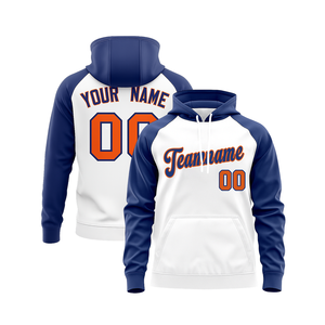 Sudadera con Capucha Raglán Personalizada para Hombre, 100% Algodón, Blanca, Azul Marino, Naranja, con Bolsillo, Transpirable, Casual, Corte Regular para Otoño - Product Image 1