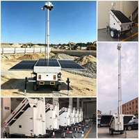 Remorque de surveillance hors réseau avec 4 caméras PTZ pour la surveillance des chantiers en zones isolées