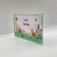5*7 Zoll Acryl Flüssig-Glitter Fotorahmen Großhandel für Verschiedene Feiertage Plastik Aquagrün & Rosa Sehenswürdigkeiten-Souvenirs