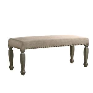 DB Breda Banc à tête de clou gris antique Banc de patio rembourré élégant - Product Image 5