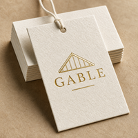 Étiquettes suspendues en coton personnalisées de luxe avec estampage doré, cordon en coton offert, faible MOQ, étiquettes de prix pour bijoux, vin, textiles de maison