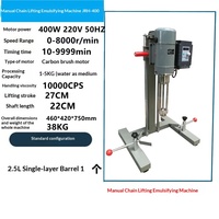 XUANLE Mélangeur émulsifiant à cisaillement élevé, homogénéisateur et dispersant, avec lame en acier inoxydable de qualité alimentaire, moteur DC, contrôle temps-vitesse