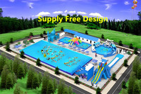 1mH PVC-Metallrahmen-Schwimmbecken, faltbarer großer Aufstellpool für Erwachsene und Kinder