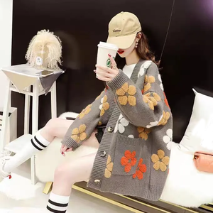 <span class=keywords><strong>Cardigan</strong></span> Floreale Lavorato <span class=keywords><strong>a</strong></span> Maglia per Autunno e Inverno, Maglione Casual <span class=keywords><strong>a</strong></span> Maniche Lunghe con Motivi Floreali per Donna - Product Image 3