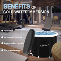ICEGALAX Bains de glace en PVC Récupération Bains de glace en PVC Pod pliable Bain de glace portable Réservoir