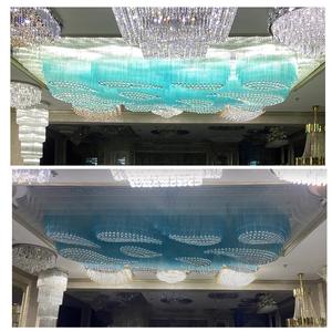 Sảnh khách sạn tùy chỉnh ánh sáng 220V Đèn chùm 110V Đèn chùm màu xanh sang trọng Đèn Chùm Pha Lê - Product Image 4