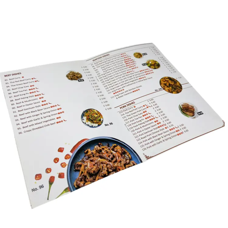 Factory Custom Color Softcover Food Recipe Book/booklet /cookbook/restaurant Menu Printing