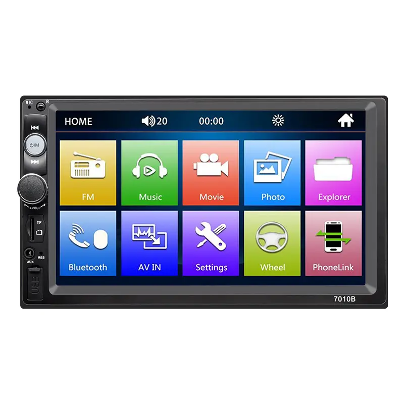 Kit multimídia automotivo universal 7 polegadas, touch screen, multimídia, android, ios, dvd, mp5 player