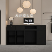 Bureau de réception minimaliste en laque noire pour femmes petit Bar Simple caissier magasin comptoir Net rouge Table de réception pour vêtements