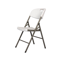 Chaise en plastique pliable légère empilable avec structure en métal HDPE pour hôtel, événements en plein air et en intérieur, mariages et fêtes