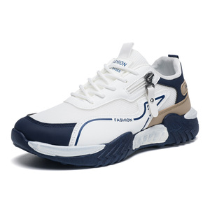 Nuove scarpe da uomo, design bicolore semplice con cerniera laterale, scarpe sportive casual, scarpe da uomo traspiranti a mezza altezza alla moda. - Product Image 1