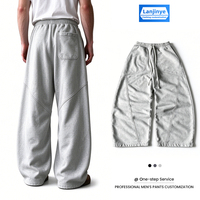 Pantalon de jogging ample et surdimensionné pour homme, en coton, coupe baril, avec empiècements, 360 g/m², style empilé, prix de gros, fabricant d'origine