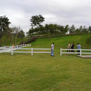 ราวพีวีซี<span class=keywords><strong>3</strong></span>รางรั้วสนามหรือแข่งม้าพลาสติก PVC สองรางรั้วฟาร์มและม้า - Product Image 2