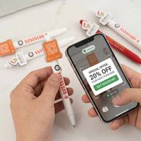 Stylos gel créatifs en acrylique en gros avec étiquette suspendue, stylos rétractables colorés en ABS avec logo et site web personnalisés pour événements scolaires