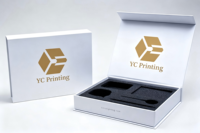 Boîte cadeau en papier magnétique vert et noir avec logo personnalisé de luxe, recyclable, pliable, rigide, avec couvercle magnétique