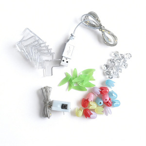 DIY Tulip Night <b>Light</b> Kit USB Led Colorful Flower <b>Leaf</b> Diamond Accessories For Handmade Craft Projects - Product Image 1
