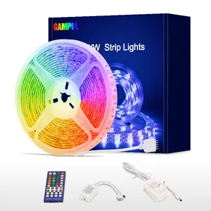 LED 스트립 조명 야외 방수 LED 색상 변경 RGB 라이트 스트립 소프트 테이프 실내 장식 조명 자체 접착