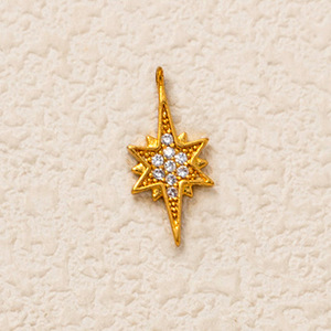 Hongtong AC-273 Stella in Ottone Placcato Oro 18K con Zirconi Brillanti, Accessori di Gioielleria Delicati e alla Moda - Product Image 4