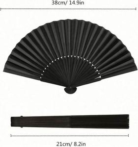 Petit éventail pliant chinois japonais vintage en plastique pour l'été, la plage, la décoration, les mariages et les fêtes (bleu clair) - Product Image 3