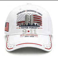 Casquette de baseball à impression numérique 3D, casquette de soleil snapback, impression 9/11, 100% polyester, pour la fête de l'indépendance américaine