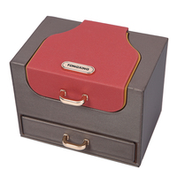 Boîte à bijoux de luxe carrée en bois avec tiroir, logo personnalisé, écologique, faite à la main, durable, organisateur de rangement pour colliers et bagues