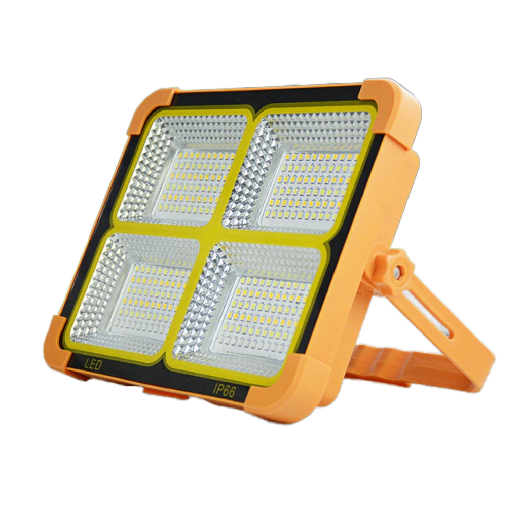 200W Solar Powered LED Flood Light Portable Handle Waterproof Outdoor SMD Lamp for Camping Work IP66 for Garden Use Rechargeable