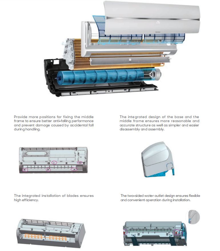 Smart cleaning smart air conditioner 18000btu split air conditioner