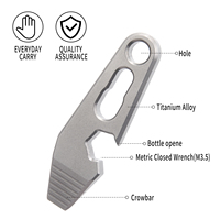 TGZUO Mini levier multifonction en titane, tournevis EDC portable, outil utilitaire d'extérieur, pendentif décoratif, gadget