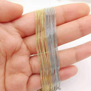 פשוט אמיתי 9K זהב לרסן שרשרת שרשרת סיטונאי מוצק מותאם אישית לוגו שרשראות טרנדי קישור 2 Pcs <span class=keywords><strong>18</strong></span> סנטימטרים 1pc/polybag - Product Image 4