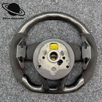 Volant sport à fond plat en cuir PU et fibre de carbone, version améliorée pour Audi A3 A4 A5 A6 A7 A8 Q3 Q5 Q7