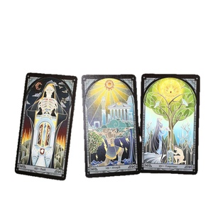 Specchio rotto tarocchi quarta edizione, carta stile dipinto in vetro chiesa, bordo argento Laser - Product Image 5