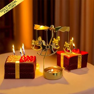 Carrusel Giratorio <span class=keywords><strong>para</strong></span> Velas de Té, Regalo Original <span class=keywords><strong>para</strong></span> <span class=keywords><strong>Cumpleaños</strong></span>, Día de la Madre, Mujeres, Mamá, Hermana, Navidad, San Valentín - Product Image 1