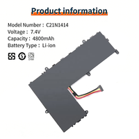 Batterie d'ordinateur portable d'usine C21N1414 7.4V pour Asus EeeBook F205TA X205T X205TA F205TA-1A X205TA-1A X205TA-1G C21PQ9 Batterie d'ordinateur portable