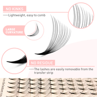 Extensions de cils pré-faites en éventail pour volume, Promade, en soie PBT coréenne naturelle imitation vison, faites à la main, à tige courte