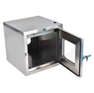 Stainless steel cord rolled plastic spraying single cleanroom clean room pass box for laboratory biotechnology