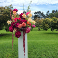 50cm Luxuriöse Realistische Burgunderrote Hortensien-Blumenkugel für Romantische Hochzeitsbogen-Dekoration mit Satinband-Schlaufe