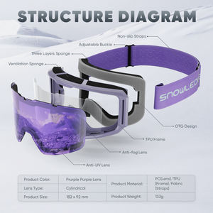 HUBO 08批发滑雪护目镜男女防雾防紫外线定制雪镜 - Product Image 3