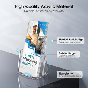 4x9 pollici supporto <span class=keywords><strong>Brochure</strong></span> supporto a parete controsoffitto Organizer per documento libretto - Product Image 4