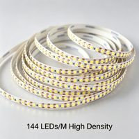 Bande lumineuse LED haute densité 144 LED 8 mm 2835 SMD 24 V 15 W, haut lumen 110 lm/W, sans scintillement, flexible, pour la décoration intérieure