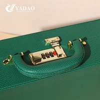 YADAO Étui à bijoux en cuir PU de haute qualité avec poignée, boîte à bijoux avec code, logo personnalisé, portable, pour les voyages