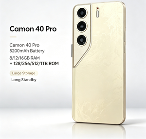 สมาร์ทโฟน Camon 40 Pro 5G แบตเตอรี่ 5200mAh แรม 8/12/16GB รอม 128/256/512/1TB สีทอง - Product Image 5