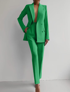 <span class=keywords><strong>Ensemble</strong></span> tailleur élégant et ajusté pour femme, collection 2026, veste croisée et pantalon deux pièces de haute qualité, style décontracté chic - Product Image 4
