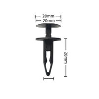 Clips de fixation automatiques à expansion par poussée en nylon noir, en stock, vente en gros, pour pare-chocs Ford
