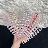 Uñas Postizas de ABS Color Café Otoñal, Minimalistas, Fáciles de Usar, con Logotipo Personalizado, MOQ Bajo, Novedad 2026, Almendradas, Cortas, de Fácil Colocación en 5 Minutos