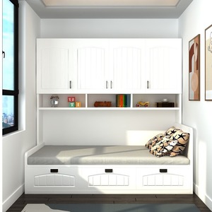 ชุดห้องนอนปรับแต่งได้ทันสมัยพร้อมตู้<span class=keywords><strong>เสื้อผ้า</strong></span>เสื่อตาตามิแบบบูรณาการและตู้หนังสือประหยัดพื้นที่เตียงไม้เอ็มดีเอฟอพาร์ทเมนต์ขนาดเล็กสำหรับเด็ก - Product Image 4