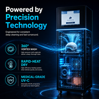 Machine de lavage et de séchage de casques commerciale avec écran tactile intelligent pour les ateliers de motos et les centres de location