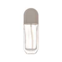 Botol Parfum Kosmetik Kaca Borosilikat Kosong 50 g, Botol Transparan dengan Tutup Putih untuk Makeup dan Perawatan Kulit