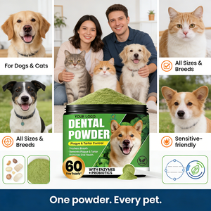 Polvo Limpiador Dental para Perros OEM/ODM, Polvo Dental para Perros y Refrescante Bucal para Gatos, Eliminador de Mal <span class=keywords><strong>Aliento</strong></span> y Sarro para Perros - Product Image 5
