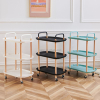 Carrito de cocina con diseño de moda, carrito de almacenamiento de frutas y verduras, carrito utilitario de 4 niveles, estante de almacenamiento rodante con isla de cocina