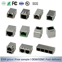 2.5G 5G 10G base-t PoE + Port unique sans LED 8 broches rj45 connecteur femelle rj45 prise modulaire pcb jack ethernet rj45 connecteur